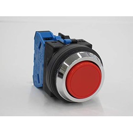 IDEC ABN110R TWN Series Pushbutton Switch, φ1.2 inches (30 mm), Flat Type, Momentary Shape