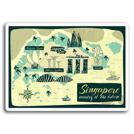 2 x 10cm Singapore Malaysia Asia Vinyl Stickers - Sticker Laptop Luggage #19550 (10cm Wide)
