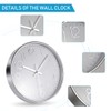 Delgeo Premium Silver Wall Clock, Wall Decoration, Modern Silent Wall
