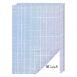 WANGHENG 20 Sheets Printable Holographic Sticker Paper,11.7 x 8.3 Inches Printable Waterproof Paper Rainbow Vinyl Sticker Paper for Inkjet or Laser Printer（Laser square）