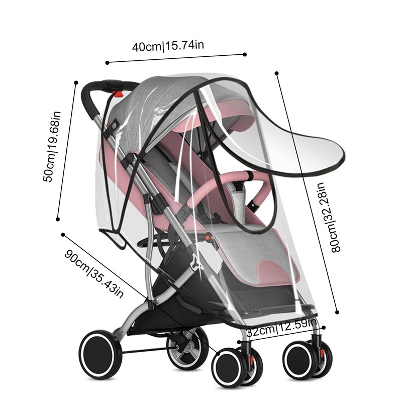 ZITUZY Rain Cover for Prams, Rain Cover Buggy, Pushchair with
