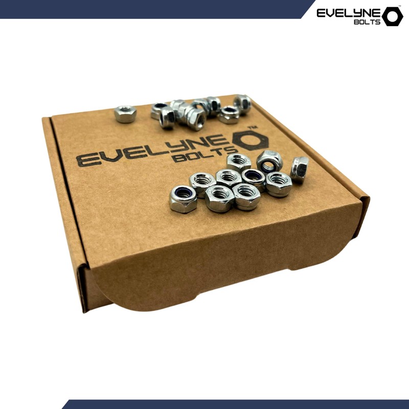 M6 Nyloc Steel Nuts, 6mm Self Locking Nuts with Nylon