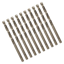 TOP-VIGOR 10Pcs 4.3mm Cobalt Jobber Drill Bits, M35 High Speed Steel HSS Twist Dril Bit Tool with Straight Shank for Drilling Hardened Metal, Stainless Steel, Cast Iron, Wood and Plastic