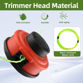 Universal Weed Eater Head,Compatible with Most Gas Trimmers and Cordless String Trimmers That Turn Counter Clockwise,Trimmer Head Compatible with Echo Speed Feed 400,Ego,Kobalt,Ryobi (orange)