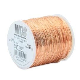 WCS Bare Copper Wire, C110, ASTM B3, MS20995CU, .0126 in (0.32 mm), 28 Gauge, Soft Temper, 1 lb (0.45 kg) Spool, Approx. 1,993 ft (607 m)