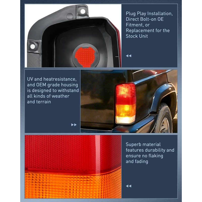 Nilight Taillight Assembly Compatible with 1997 1998 1999 2000 2001