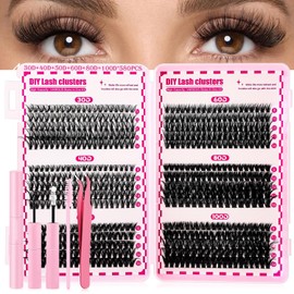 NUHEXRY - Pestañas Postizas Kit Completo, Manga Lashes Con Unión Y Sellado, Incluye 5 en 1 Herramienta Lash Bond y Seal y Remover y Pinzas, Pestañas