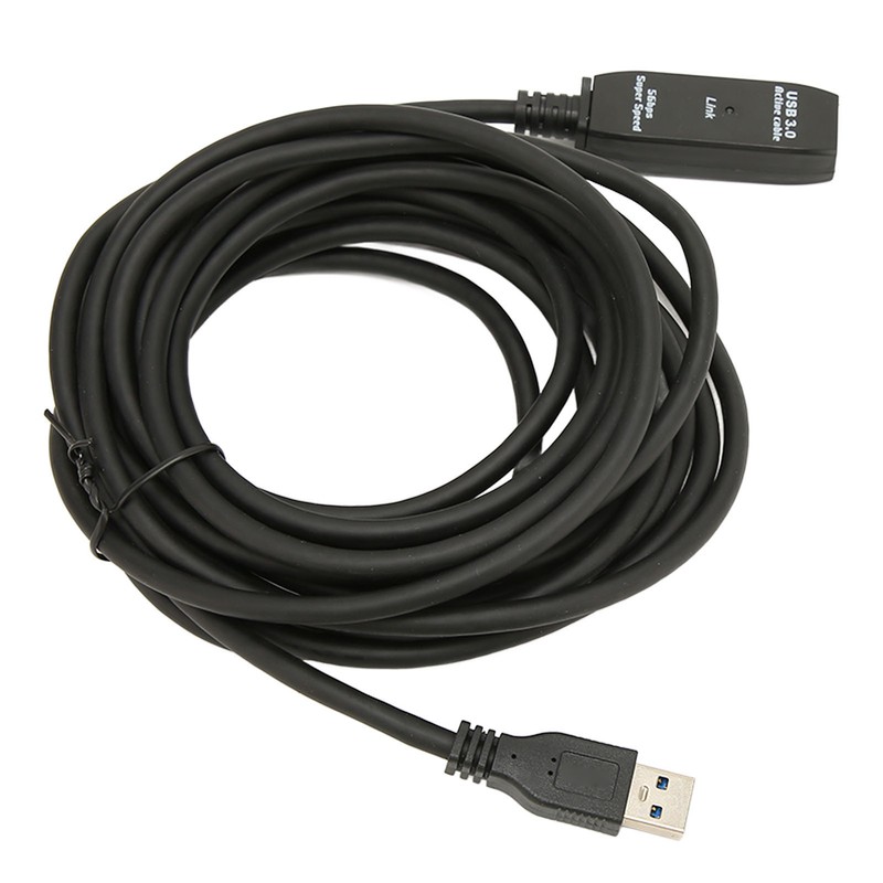 USB 3.0 Extension Cable Black 16.4ft 5Gbit Per Sec Male