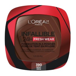 L’Oréal Paris L'Oreal Paris Infallible Up to 24H Fresh Wear Foundation in a Powder, 0.31 oz - Color: Ebony 390