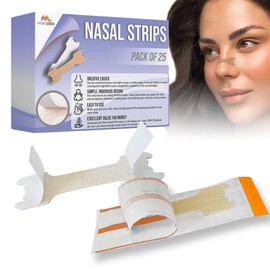 Anti Schnarch Nasenpflaster - Nasenstrips gegen Schnarchen für Frauen & Männer, reduziert Nasen-schnarchen, entlastet Verstopfung - hautverträglich, ohne Klebereste - 25 Stück Large - von Mobi Lock
