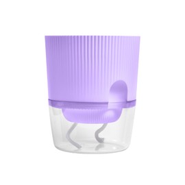 ZXJ 5.5 Inch Self Watering Planter Pots for Indoor Plants - African Violet Pots with Wick Rope - Purple