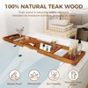 Teak Bathtub Tray - Luxury Bath Tray with Expandable Handles,