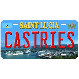 Castries Saint Lucia Aluminum Novelty Car License Plate - Castries 01