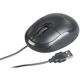 PEARL Kabel Maus: Optische USB-Maus mit 3 Tasten und 1.000 DPI, kabelgebunden, schwarz (USB Mouse, Laptop Maus, Kabelgebundene)