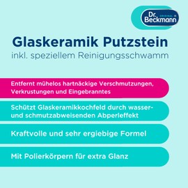 Dr. Beckmann Dr. Beckmann Glaskeramik Putzstein | effektiver Kochfeld-Reiniger | inkl. Spezialschwamm 1x 250 g