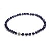 Schmuckwilly Women's Shell Pearl Necklace in Dark Blue with Magnetic