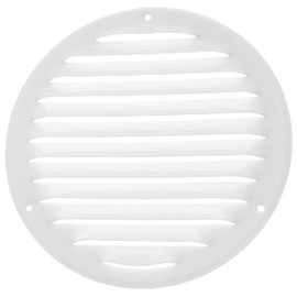 LIRAST 6" Round Vent Cover for Wall and Ceiling - White Soffit Vents for Outdoor and Indoor - Metal HVAC Return Air Grille with Mesh - External Diameter: 7.83"