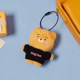 Kakao Friends Love Hug Me Fuzzy Keychain Doll_Little Lion