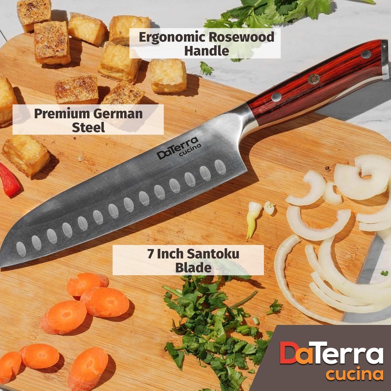 DaTerra Cucina - 7 Inch Santoku Knife – German Steel