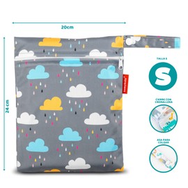 HOMYBABY® Wet Bag [x2] - Waterproof Fabric Bags - Wetbag Nursery - Wetbag Cloth Nappies - Wet Bag Nursery - Laundry Bag Children's Cards, Set C, Garment bag