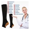 2pares Calcetas Compresión Medias Calcetines Cierre Zip Sox