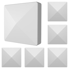 3.5x3.5 Vinyl Fence Post Caps (6-Pack), White PVC Decorative Pyramid for Actual 3.5"x3.5" Vinyl Posts – Not for Wood Post