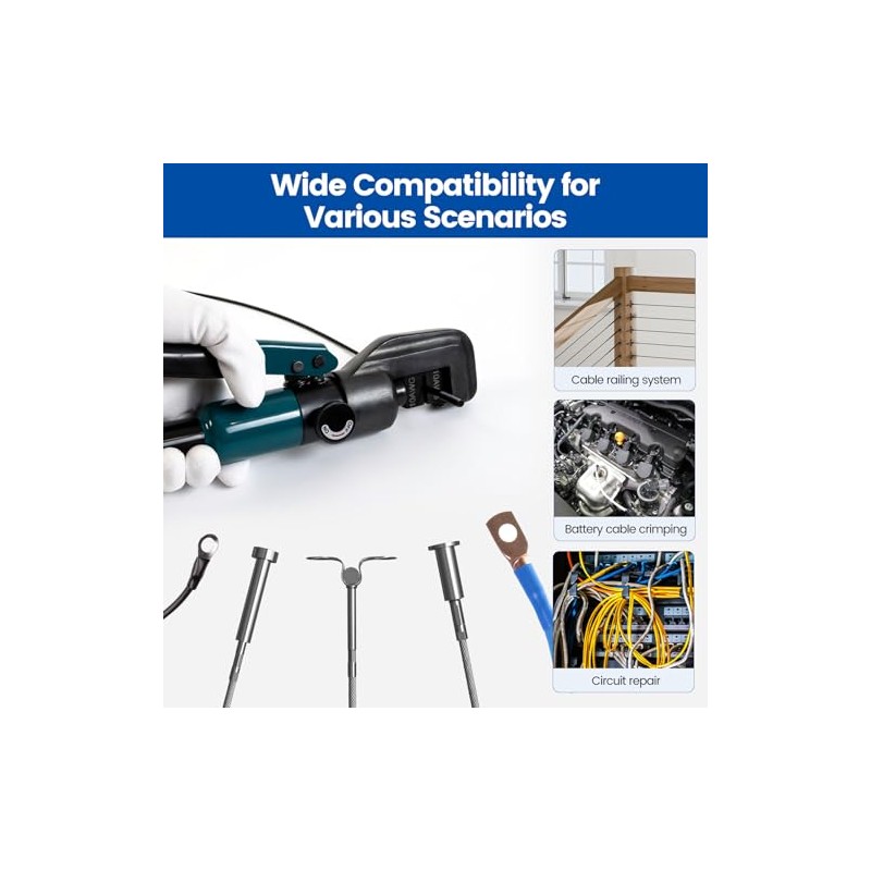 Muzata Upgraded Custom Hydraulic Crimping Tool Hydraulic Crimper with 9