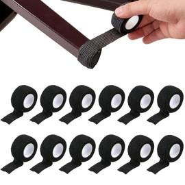YQQZQ 12Pcs Furniture Leg Floor Protector,Chair and Table Foot Protect Strap Noise Reduction Protecting Floor from Scratches and Noise,Multifunctional Belt (Black)