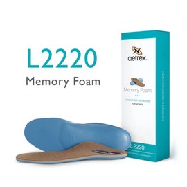 Aetrex L2220 Memory Foam Posted Heel Plantar Fasciitis Insoles for Women - Flat Feet Balance Low Arch Support Inserts Women All Day