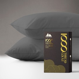 MAYFAIR LINEN 100% Egyptian Cotton Pillow Cases - 1000 Thread Count Pillow Cases Queen/Standard Size Set of 2, Soft & Breathable Extra Long Staple Sateen Weave Cotton Pillow Covers for Bed - White