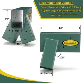 Eastern Jungle Gym Swing Set Bracket Kit with 2 Easy 1-2-3 A-Frame Brackets and 1 Easy 1-2-3 A-Frame Middle Bracket