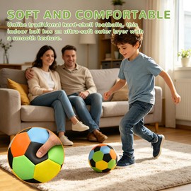 Mbuaopa Indoor Soft Football for House Home, Training Ball Standard Size 4 with Pump for Inside Your Home and Yard Fun Football Gift Awesome Soft Football, Colorful