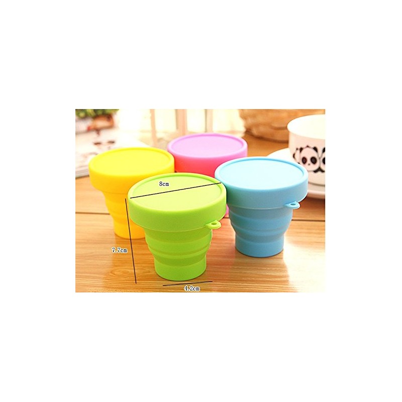WOIWO 2PCS Candy-Colored Travel Silicone Folding Cup Outdoor Exercise Retractable