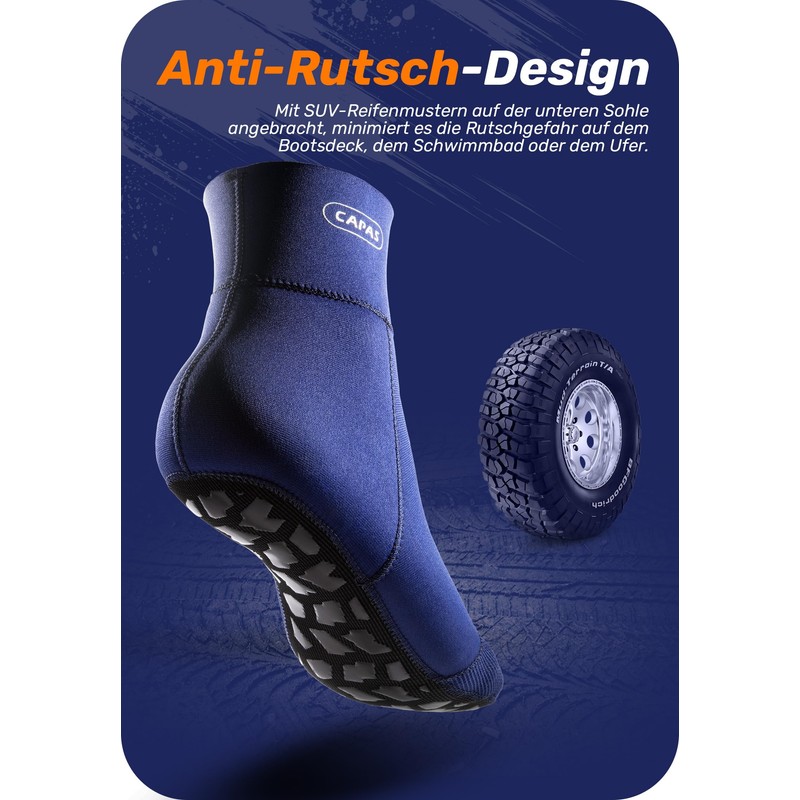 CAPAS Waterproof Neoprene Socks 2mm Beach Volleyball Sandproof Socks Wetsuit
