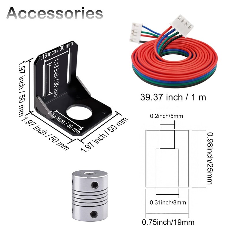 JYUDAUFU Nema 17 42 × 48mm Stepper Motor DC 12V