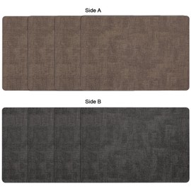 Myir JUN Placemats Dual Sided, Faux Leather Place Mats Set of 4 Indoor Placemats for Dining Table Outdoor Placemats Square Non-Slip Washable Table Mats (Gray Brown, Set of 4)