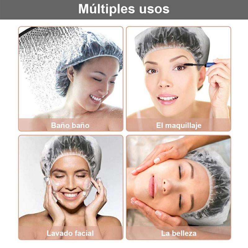 100 Pcs TapóN Gorro De Ducha PláStico Desechable Elastic Thick