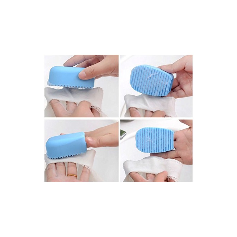 AKOAK 2 Pcs Candy Color Blue and Pink Silicone Washboard