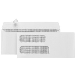 500 No. 10 Double Window Envelopes Self Seal #10- For Multiple Statements, Quickbooks Invoices, Checks -10 Security Envelopes Peel and Seal with 2 Windows Left, Size 4 1/8 X 9 ½