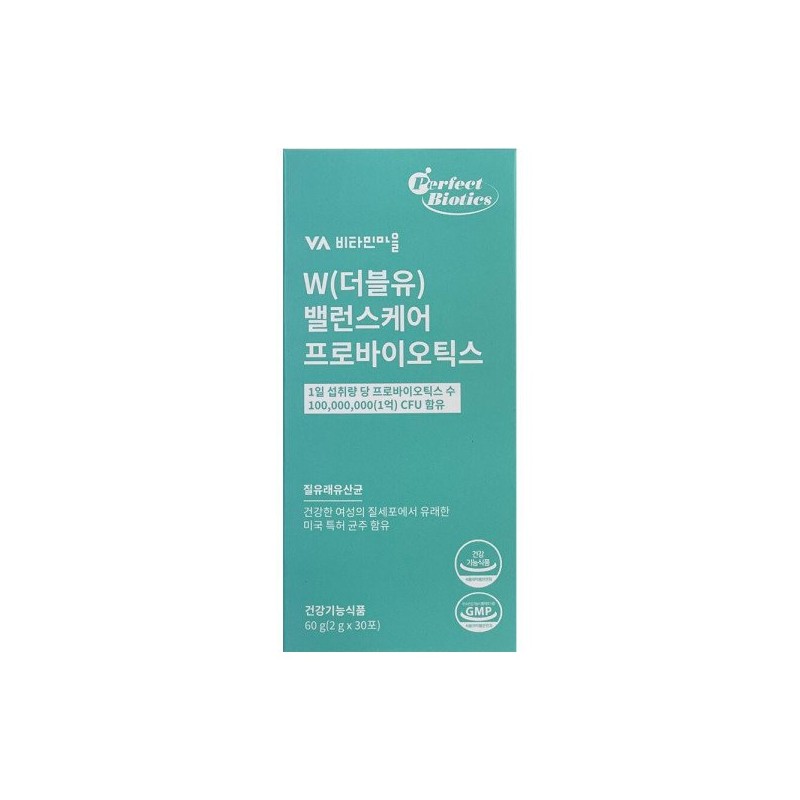 Vitamin Village 퍼펙트바이오틱스 더블유 밸런스케어 프로바이오틱스 2g x 30포 Perfect