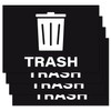 Trash Stickers, Self Adhesive Weatherproof Vinyl Stickers, Black, 7" x