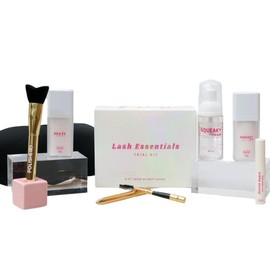 Lash Essentials Trial Kit by SoCal Beauty - Mini Lash Care Set with Eyelash Serum, Foam Cleanser, Makeup Remover & Sleep Mask - Lash Extension Safe, Vegan & Cruelty-Free Starter Kit