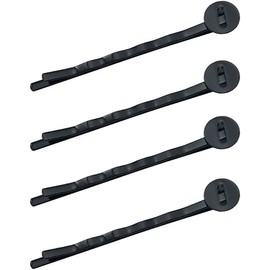 50 Pcs Hair Bobby Pins Hair Clips with Blank Round Tray Hair Pins Hairpin Cabochons Bases Hair Styling Pins for DIY Crafts Hair Accessories（Black）
