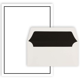 25 x Mourning Letter A4 with Envelope DIN Long 22 x 11 cm - Black Mourning Border - Timeless Simple Design - Premium Quality for Sympathy Notes - Sympathy Thank You - Mourning Post