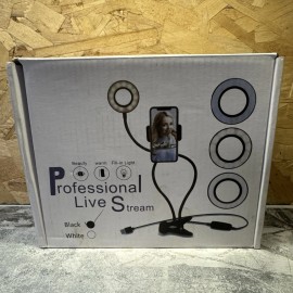 Unbranded New Professional Live Stream LED Light Phone Holder 2 IN 1 Selfie Ring Light WC