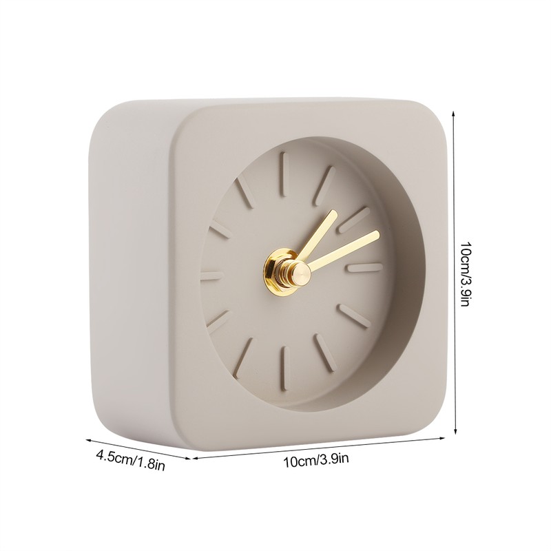GEEKCOOK Simple Square Cement Desk Clock for Office Home Living
