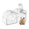 Hamster Multifunctional Hideout House,3 in 1 Feeder,Water Bottle,Sand Bath Box,Removable