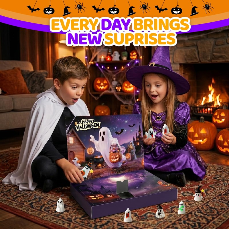 Halloween Advent Calendar 2026, with 24 PCS Collectible Basket Stuffers
