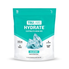 TRULABS Hydrate - Glacier. Sugar Free Electrolytes Hydration Packets. Each Serving Contains 1422 mg of Electrolytes &19 Vitamins & Minerals (16 ct)