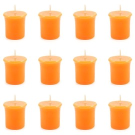 pajoma pajoma? Duft-Votivkerze 12 Stck  55 g, Orange | Marmorvotivkerze, Brenndauer ca. 17 Stunden - H?he 5 cm ? 4 cm | Premium Qualit?t
